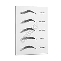 KMJBFE Eyebrow Shape Design Poster Eyebrow Shape Guide Poster Makeup Beauty Salon Poster (3) Canvas Painting Wall Art Poster for Bedroom Living Room Decor 20x30inch(50x75cm) Frame-style