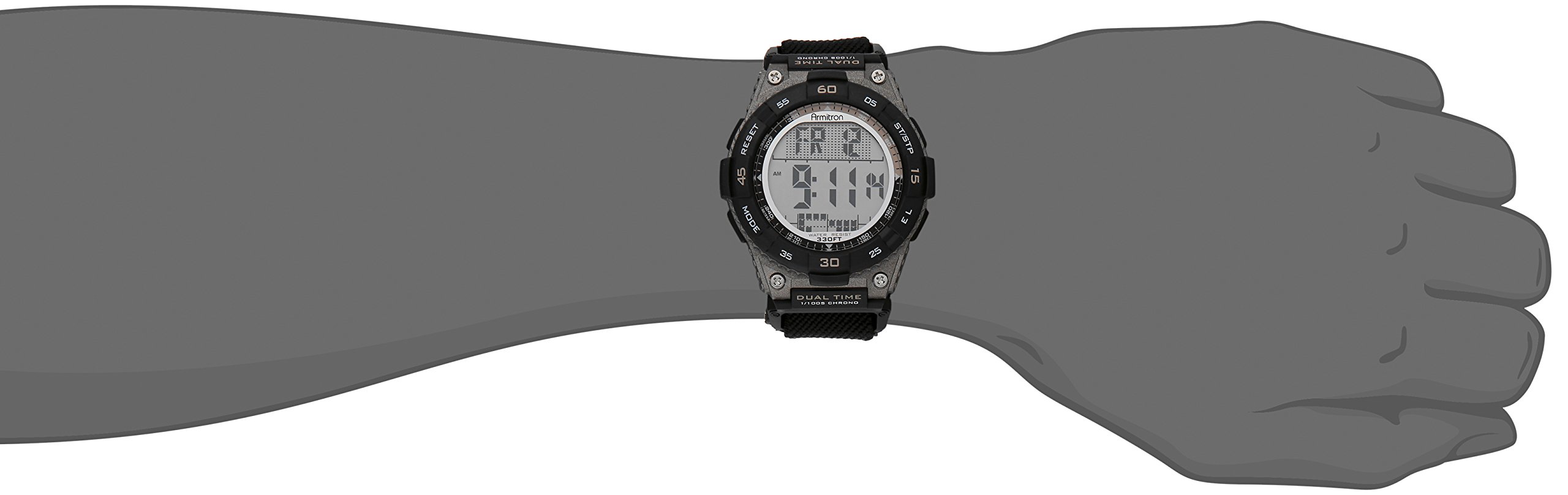 Armitron Sport Men's 40/8330BLK Brown Accented Digital Chronograph Black Nylon Strap Watch