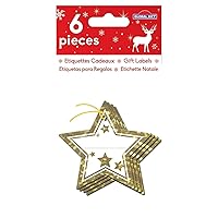 6 gift tags - Stars with gold