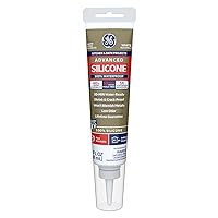 GE Advanced Silicone Caulk for Kitchen & Bathroom - 100% Waterproof Silicone Sealant, 5X Stronger Adhesion, Shrink & Crack Proof - 2.8 fl oz Tube, White, 1 Pack
