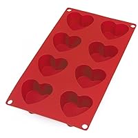 100% Silicone Bakeware 8 Hearts hf3132, 6.5x6 Centimeters 3.5 Centimeters H