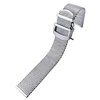 20mm 22mm Quality Stainless Steel Watchband Replacement for IWC Mark18 Watch Strap (Color : Silver, Size : 20mm)