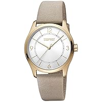 Esprit Vegan: Stainless Steel Watch with Leather Look Strap