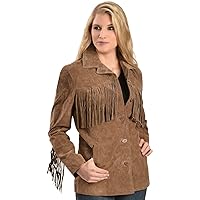 Scully Western Jacket Womens Leather Fringe Button Cinnamon F0_L74