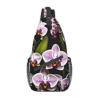 Orchids Sling Backpack Multipurpose Crossbody Bag Sling Bag Daypack For Travel Hiking Sports