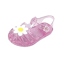Toddler Baby Girls Flat Jelly Fisherman Sandals Flower Summer Shoes Non Slip Soft Sole Sandals Casual Beach Shoes
