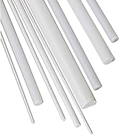 10Pcs White Plastic Rods Round Solid Bar DIY Model Material ABS Round Stick for DIY Sand Table Model, DIY Toys Doll House, DIY Scene Making, Building Making, Length 250mm, Diameter 1mm to 6mm Option
