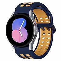 SAMSUNG Galaxy Watch5 Bespoke Edition 40mm Bluetooth Smartwatch, Body, Health, Fitness, Sleep Tracker, Improved Battery, Sapphire Crystal Glass, US Version, Silver Extreme Sport Band, Navy/Mustard