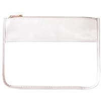 Makeup Bag Waterproof Cosmetic Bag Toiletry Bag,DIY Chenille Letter Travel Bag Nylon Clear Makeup Bag for Women Girls (White)