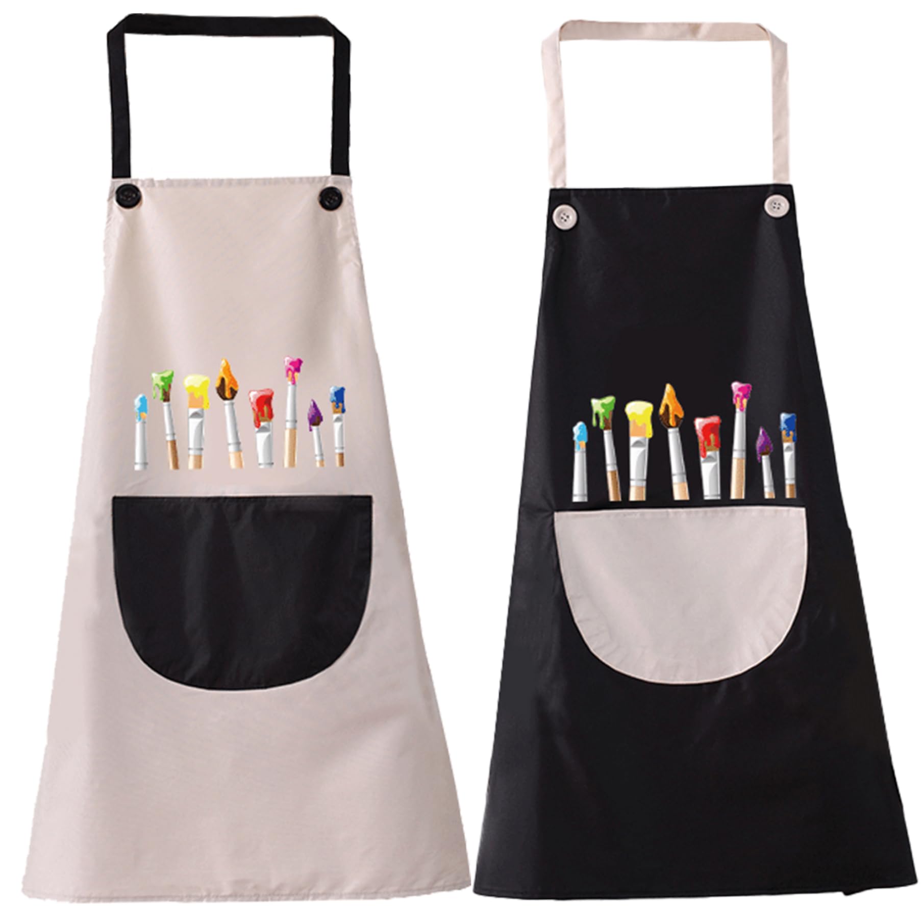 Havamoasa 2Pcs Kids Painting Aprons Kids Apron Waterproof ＆ Oilproof Toddler Art Smock with Roomy Pocket Adjustable Children Play Apron for 9-13 Years Kids Craft, Water Play, Eating