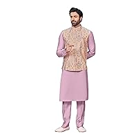 Indian Designer Traditional Groom Wedding Ethnic Kurta Pyjama With Jacket Outfit For Men