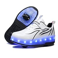USB Rechargeable Roller Shoes Sneakers for Boys Girls Kids Gift LED Light Up Wheels Shoes Roller Skates