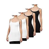 Womens Basic Simple Fitted Plain Spagetti Strap Tank Top S-3XL