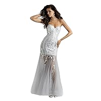 Strapless Beaded Mermaid Couture Pageant and Evening Dress 4306