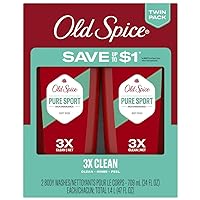 Old Spice High Endurance Body Wash for Men, Pure Sport Scent, 24 fl oz (Pack of 2)