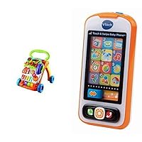 VTech Sit-to-Stand Learning Walker and Touch and Swipe Baby Phone Frustration-Free Packaging Bundle
