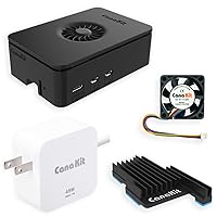 45W Raspberry Pi 5 Power Supply and CanaKit Case, Mega Heat Sink and Fan Bundle