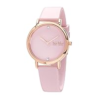 Nicole Miller Women's Wrist Watch - Contemporary Casual Silicone Strap Wrist Watch for Women, Quartz Movement, Pink