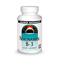 Source Naturals Niacinamide B-3, 100 mg Dietary Supplement - 250 Tablets
