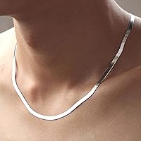 925 Silver Necklace 4Mm Snake Chain Men & Women Couple Sterling Silver Jewelry Blade Chain Durable