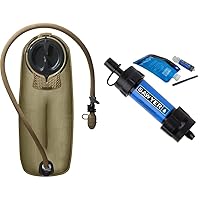 CamelBak Mil Spec Antidote Accessory Long Reservoir, 100 oz/3.0L & Sawyer Products SP128 Mini Water Filtration System, Single, Blue