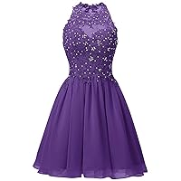Women's Halter Juniors' Dresses Prom Homecoming Dresses Maxi Prom Party Gown Gowns Purple 10