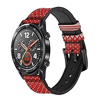 CA0688 Winter Seamless Knitting Pattern Leather & Silicone Smart Watch Band Strap for Wristwatch Smartwatch Smart Watch Size (22mm)