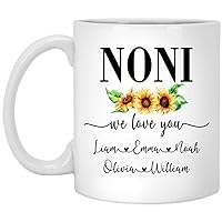 Mother's Day Coffee Mug Sunflower - Noni Gift - Birthday Gift For Woman - Personalized Gift - Gift For Mom - Gift For Grandma 11oz