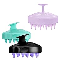 HEETA Scalp Massager 3 Pack for Hair Growth, Soft Silicone Bristles to Remove Dandruff and Relieve Itching, Scalp Scrubber for Hair Care Relax Scalp, Shampoo Brush for Wet Dry Hair,