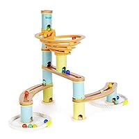 Marble Run Eco-friendly Wooden Bamboo Maze for Kids with Marbles - Building Toy for Boys and Girls from 3 Years (Starter Kit)