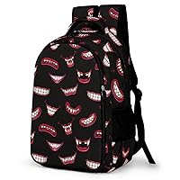 Creepy Monster Smiles Laptop Backpack Durable Computer Shoulder Bag Business Work Bag Camping Travel Daypack