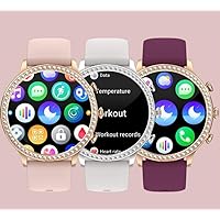 New Bluetooth Call Smart Watch Women Smartwatch Fashion Sport Health Ladies Watch Waterproof Girl Bracelets (Silver) (Apricot)