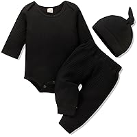 Aalizzwell Baby Boys Girls Ribbed Bodysuit Outfit