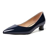 Womens Slip On Solid Casual Pointed Toe Office Suede Kitten Low Heel Pumps Shoes 1.5 Inch