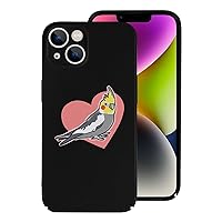 Cute Cockatiel with Heart Phone Case Compatible with iPhone 14 PC Shell Protective Phone Shell Slim Case Cover