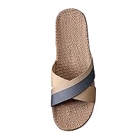 S Slippers for Men Wide Slippers Cotton And Linen Home Anti Slip Thick Soles Men Slippers Arch Support Slippers