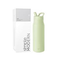Simple Modern Water Bottle with Straw lid | Insulated Stainless Steel Thermos | Reusable Travel Water Bottles for Gym & Sports | Leak Proof & BPA Free | Mesa Collection | 34oz, Sandy Seas