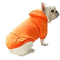 Pet Clothes, Dogs Hooded Sweatshirt with Pocket Fleece Warm Soft Sweater Coat Winter Costume for Puppy Small Medium Dogs (XXL, Orange)