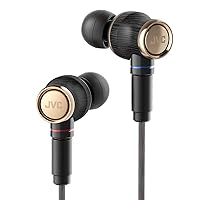 JVC Wood Series Hi -Res IEM, Wood Dome Carbon Diaphragm, Acoustic Purifier, High-Grade Grooved Cable -HAFW1800, Small