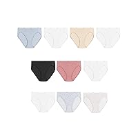 Hanes Women's Microfiber Panties Pack, Moisture-Wicking Stretch Underwear, 10-Pack (Colors May Vary)