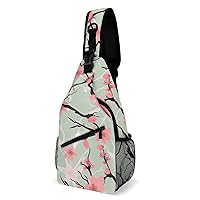 Chest Bag Sling Bag for Men Women Cherry Blossom Sport Sling Backpack Lightweight Shoulder Bag for Travel