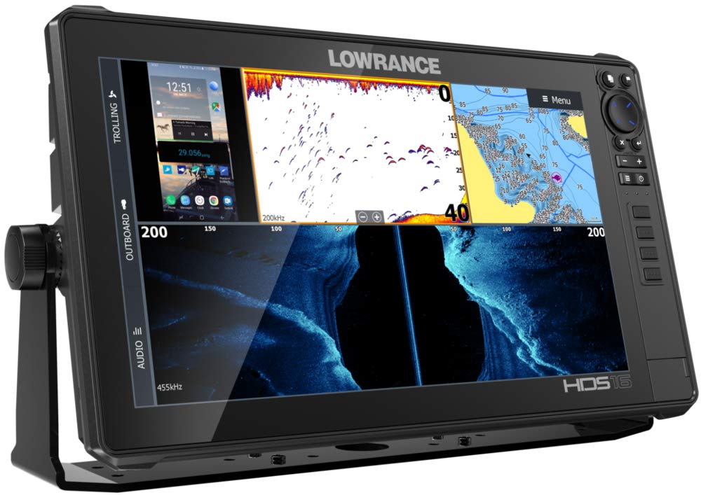 Lowrance HDS-Live Fish Finder, Multi-Touch Screen, Live Sonar Compatible, Preloaded C-MAP US Enhanced Mapping