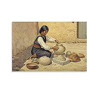 Hopi Women Make Pottery Art Posters Canvas Art Poster And Wall Art Picture Print Modern Family Bedroom Decor Posters 24x36inch(60x90cm)