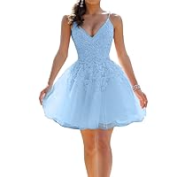 Prom Homecoming Dress Short Tulle Lace Appliques A Line Evening Party Dress