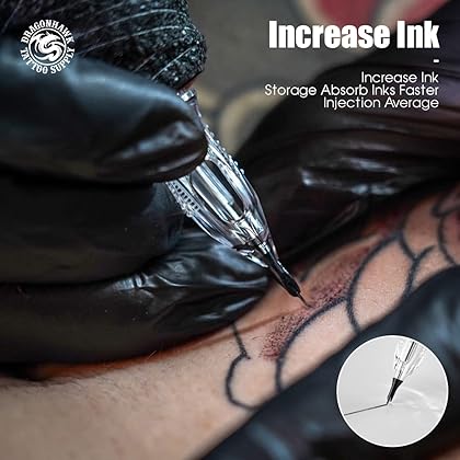 Dragonhawk Cartridge Tattoo Machine Kit Pen Rotary Tattoo Machine Cartridge Needles Power Supply for Tattoo Artists 1013-7 (Atom)