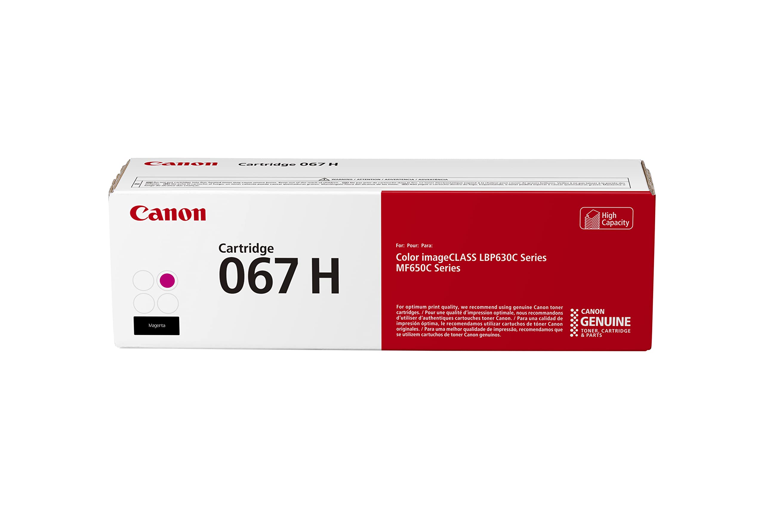 Canon 067 Magenta Toner Cartridge, High Capacity, Compatible to MF656Cdw, MF654Cdw, MF653Cdw, LBP633Cdw and LBP632Cdw Printers
