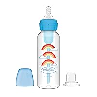 Dr. Brown's Natural Flow Anti-Colic Options+ Narrow Sippy Bottle Starter Kit,8oz/250mL,with Level 3 Medium-Fast Flow Nipple and 100% Silicone Soft Sippy Spout,Blue,6m+