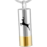 Urn Necklace Pendant for Ashes Keepsake Gold and Silver Cylinder Cremation Jewelry Keepsake Urn with Stainless Steel & Plastic Funnel