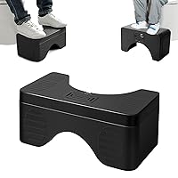 Potable Bathroom Squat Stool, Convertible Squatting Toilet Stool from 7” to 9” Height, Foldable Toilet Step Stool for Adult and Teens（Black）