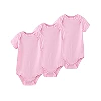Unisex-Newborn Bodysuits Baby Clothes Short Sleeve 3-Pack clothes set for Baby Boys and Girls 0-12 Months